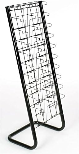 Displays2go Floor-Standing Wire Magazine Rack, 20 Pockets, Black - Image 2