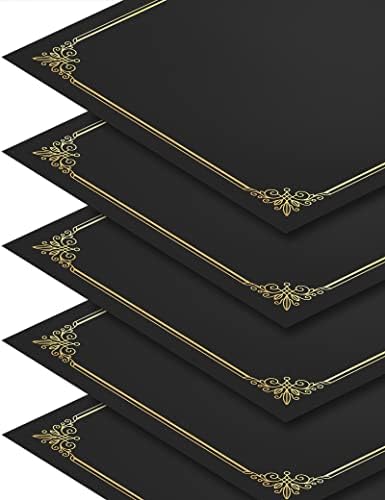 GNL Certificate Holders - 50 Packs Black Diploma Holders, Certificate Covers with Gold Foil Border, for Letter Size 8.5 x 11 Certificate Paper, Award, Graduation, Documents - Image 2