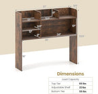 Desk Hutch with 6 Shelves and Adjustable Shelf for 32 Inch Monitor - Image 2