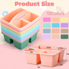 Kathfly 12 Pack Classroom Caddy Organizer with Handle Bulk, Mixed Color 1 - Image 3