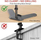 Suptek Free-Standing Dual Monitor Desk Mount, Full Motion Stand for 2 Monitors up to 32" 15.4lbs Each, Height Adjustable Swivel Tilt 360° Rotation, VESA Compatible with Phone Slot, Black - Image 2