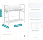 ELITEROO Desktop Bookshelf Organizer, 2 Tier Wood Desk Shelf for Tabletop Storage, Small Book Rack for Office, Home, or Study, Mini Bookcase for Book Display, Decor, and Supplies, White - Image 3