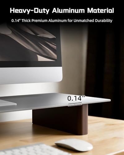 Aluminum Monitor Stand Riser with Wooden Legs, 15.75" Wide - Image 2