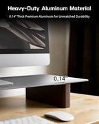Aluminum Dual Monitor Stand Riser with Wooden Legs, 42.5" Wide - Image 2