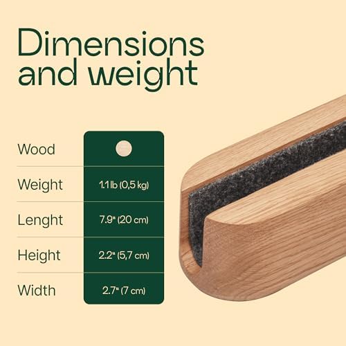 Laptop Stand Vertical Laptop Holder for Desk - All MacBook Vertical Stand up to 0.7'' Thick - Handmade MacBook Holder of Natural Wood (Single Oak) - Image 2