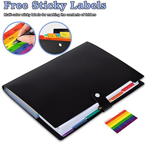 OSIMIG 10 Pack Expanding File Folders, 7 Pocket Folder Organizer, A4 Letter Size, Multicolor - Image 4