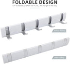 2 Pack Foldable Stylish Modern Hook Rack with 5 Hooks, Coat Hooks Wall Mount, Metal Coat Hook Rail for Coat Hat Towel Purse Robes Mudroom Bathroom Entryway (White and Silver) - Image 2