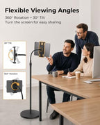 Tablet Floor Stand with Heavy Base Height Adjustable Gooseneck Tablet Holder for 4.7-13" Devices Compatible with iPad/Samsung Galaxy Tab/Kindle/Phones/Switch Overhead Bed Phone Stand with Cable Ties - Image 5
