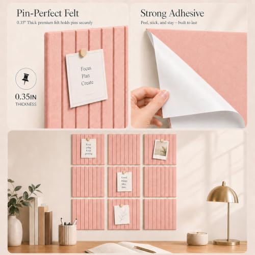 Stripe Felt Bulletin Board Tiles, Cork Board Alternative 48 x 36 in - Image 3