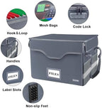 DocSafe Fireproof Document Box with Lock,File Storage Organizer with Zipper Pockets,Collapsible Portable File Box Home Office Safe Filing Cabinet with Handle for Hanging Letter/Legal Folders,Gray - Image 4