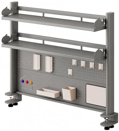 Desk Hutch Shelf with Pegboard for Dorm Office,Desktop Storage Organizer by Unknown
