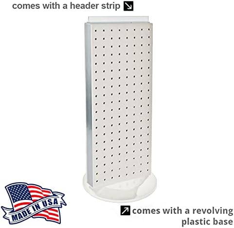 Azar 700508-WHT 8-Inch W by 20-Inch H Revolving White Pegboard Counter Unit, White - Image 2