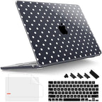 Tuiklol for 2026 2025 2024 2023 MacBook Air 15 inch Case Model M5 A3448 M4 A3241 M3 A3114 M2 A2941 Hard Shell Case for MacBook 15.3'' Cover, Spot-White by Tuiklol