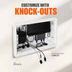 in-Wall Media Box - TV Cable Management Kit, Structured Media Enclosuree, Home Theater Box, Compatible with Roku, Apple TV, Samsung One Connect Mini - WiFi Friendly, Dual Purpos, White-9" - Image 4