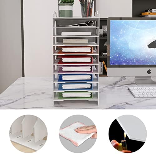 Natwind 10-Tier Office File Organizer For Desk,Paper Sorter,White - Image 6