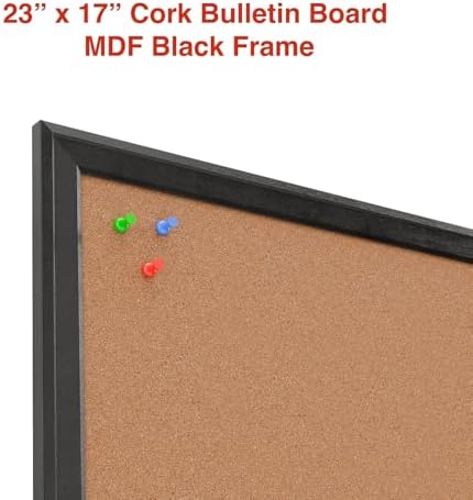 Staples Cork Bulletin Board, Black Frame, 23x17 Inch, Wall Mounted - Image 2