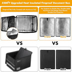 TOMKID 5200°F Fireproof Document Box, Fire Important Document Organizer with Lock, Upgraded Heat Insulated Filing Storage Cabinet Office Organization (5200°F Fireproof Box, Blue) - Image 4