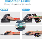 Keyboard Wrist Rest+Mouse Wrist Pad+Desk Pad Set,Memory Foam Ergonomic Easy Typing Pain Relief for Computer Laptop Office Home - Butterfly - Image 3