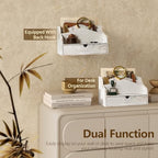 Rebee Vision Mail Organizer for Desk with Drawer for Room Decor, Whitewash - Image 4