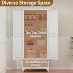 Polup 75" Metal Storage Cabinet, Tall Kitchen Pantry Cabinet with 1 Drawer - Image 5