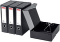 Storage File Boxes 4 Pack, Foldable File Box with Clip, 88mm Spine, Black by LEPAPILLIONJEWELRY