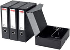 Storage File Boxes 4 Pack, Foldable File Box with Clip, 88mm Spine, Black by LEPAPILLIONJEWELRY