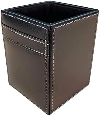 Dacasso Rustic Black Leather Pencil Cup - Image 2