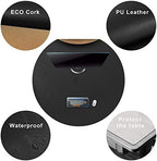 CENNBIE 42 Inches Round Table Mat - Cork Leather Table Pad (Black) - Image 4
