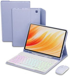 Case Keyboard for Amazon Kindle Fire HD 10&10 Plus 11/13th Gen 10.1 inch 2021&2023, Detachable Wireless Backlit Keyboard with Mouse, Lightweight Stand Cover with Pen Holder (Light Purple) by Unknown