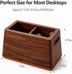 Solid Black Walnut Dual Slot wood Pen Holder for Desk - Image 4