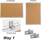 Cork Board Bulletin Board 24 x 18 Inches, Silver Aluminium Framed Corkboard, Office Board for Wall Cork, Large Wall Mounted Notice Pin Board for Home, Office and School - Image 6
