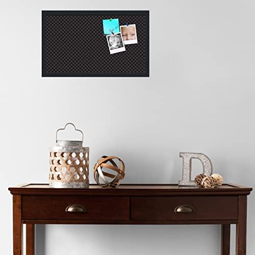 PinPix 24x14 inch Cork Bulletin Board. This Decorative Framed Pin Board Comes with Diamond Pattern in Black Design and Satin Black. Ideal for Home, Office Decor or School (PinPix-120) - Image 3