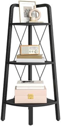 HOOBRO Corner Shelf, 3-Tier Corner Shelf Stand, 40" Tall Ladder Bookshelf, Industrial Corner Display Shelf Plant Stand for Living Room, Kitchen, Home Office, Black BB143CJ01 by HOOBRO