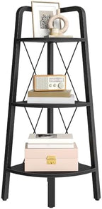 HOOBRO Corner Shelf, 3-Tier Corner Shelf Stand, 40" Tall Ladder Bookshelf, Industrial Corner Display Shelf Plant Stand for Living Room, Kitchen, Home Office, Black BB143CJ01 by HOOBRO