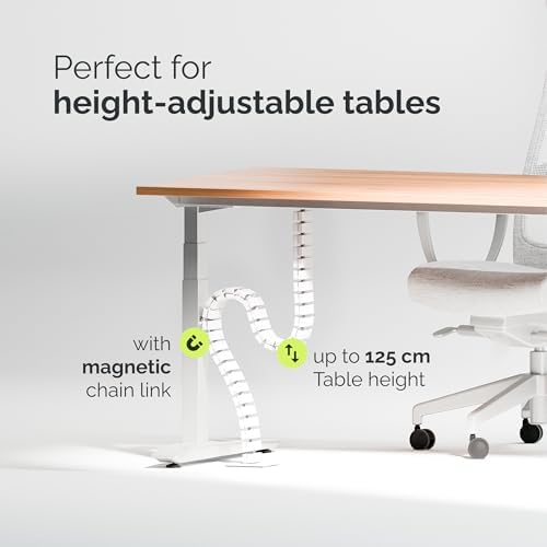 VALU Under Desk Cable Organizer, 49in - White, with Magnet - Image 2