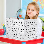 24 Pcs Privacy Folders for Students Testing, Black Dots, Black White - Image 3