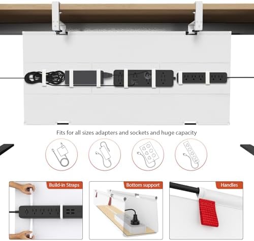 Univivi No Drill Under Desk Cable Management Tray, 36 inch Cable Management - Image 2