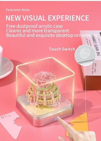 3D Calendar 2027 with LED Lights,Castle in the Sky Tear-Off Paper Sculpture Desk Calendar,3D Desk Calendar Memo Pad 2027,3D Memo Pad Creative Tear Away Weekly planner Carving Art Calendar Notepad,Gift,paper sculpture calendar (Castle in the Sky) - Image 3