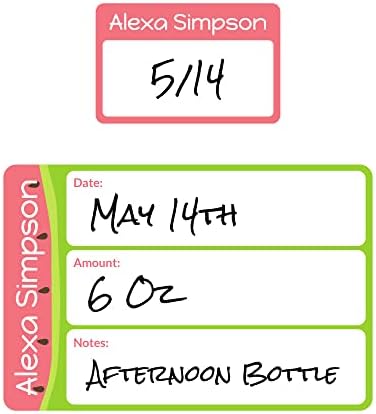 Name Bubbles - Reusable Baby Bottle Labels for Daycare (20 Labels) - Kids Washable Name Tags for Bottles, Sippy Cups, & Snack Containers, Waterproof, Baby Name Stickers, Write-On (Watermelon) - Image 2