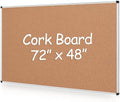 Extra Large Cork Bulletin Board 72" X 48", Silver Aluminum Framed 6'x4' Corkboard for Wall, Wall Mounted Notice Pin Board with 18 Push Pins for School, Home & Office by Justdowhatyouwanttodo
