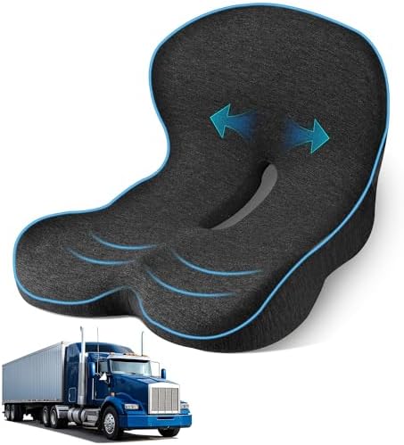Truck Driver Seat Cushion, Memory Foam L-Shaped Ergonomic Cushion for Office Chairs, Comfort & Support for Long Sitting by jpinlr
