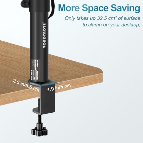 Vondynote Set of 2 Studio Monitor Stands Desktop Speaker Stands Height Adjustable 12" to 18" Speaker Stands with Desk Clamp - Image 4