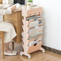 5 Tier Rolling Book Cart Multi-Functional Movable Storage Bookshelves by Unknown