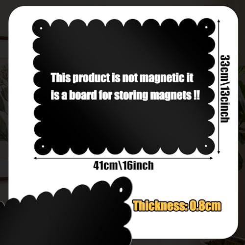 Gueevin 3pack Magnetic Board for Wall 16.1" x 13" Magnet Bulletin Board to Display Scalloped Magnetic Letters, Numbers, Notes for Refrigerator, Cubicle, Cabinet, Come with Tapes and Screws(Black) - Image 3