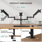 WALI Triple Monitor Mount for 13-32 inch Screens, up to 19.8 lbs per Arm - Image 6