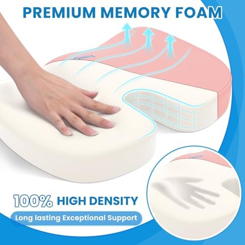 TushGuard Memory Foam Seat Cushion for Office Chair, Car Seat, Pink, XXL - Image 3