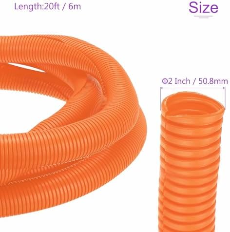 DMiotech 20ft Wire Loom Split Tubing 2 Inch(50.8mm) ID Orange - Image 3