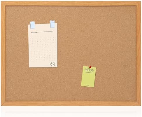 Cork Board Bulletin Board 18 x 24, Wood Framed Corkboard for Wall by Justdowhatyouwanttodo