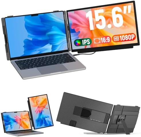 FLYTOCCA Laptop Screen Extender, 15.6" 1080P FHD IPS Display, Detachable Second Monitor Supports Vertical Mount, Plug & Play, Laptop Monitor Extender for 13"-17.3" Laptops, Windows, Mac, Chrome by FLYTOCCA
