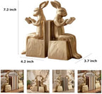 Bellaa Rabbit Bookends, Set of 2 Vintage Gold 7inch Resin 22883 - Image 5